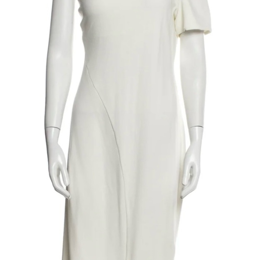 Halston Heritage One-Shoulder Midi Length Dress